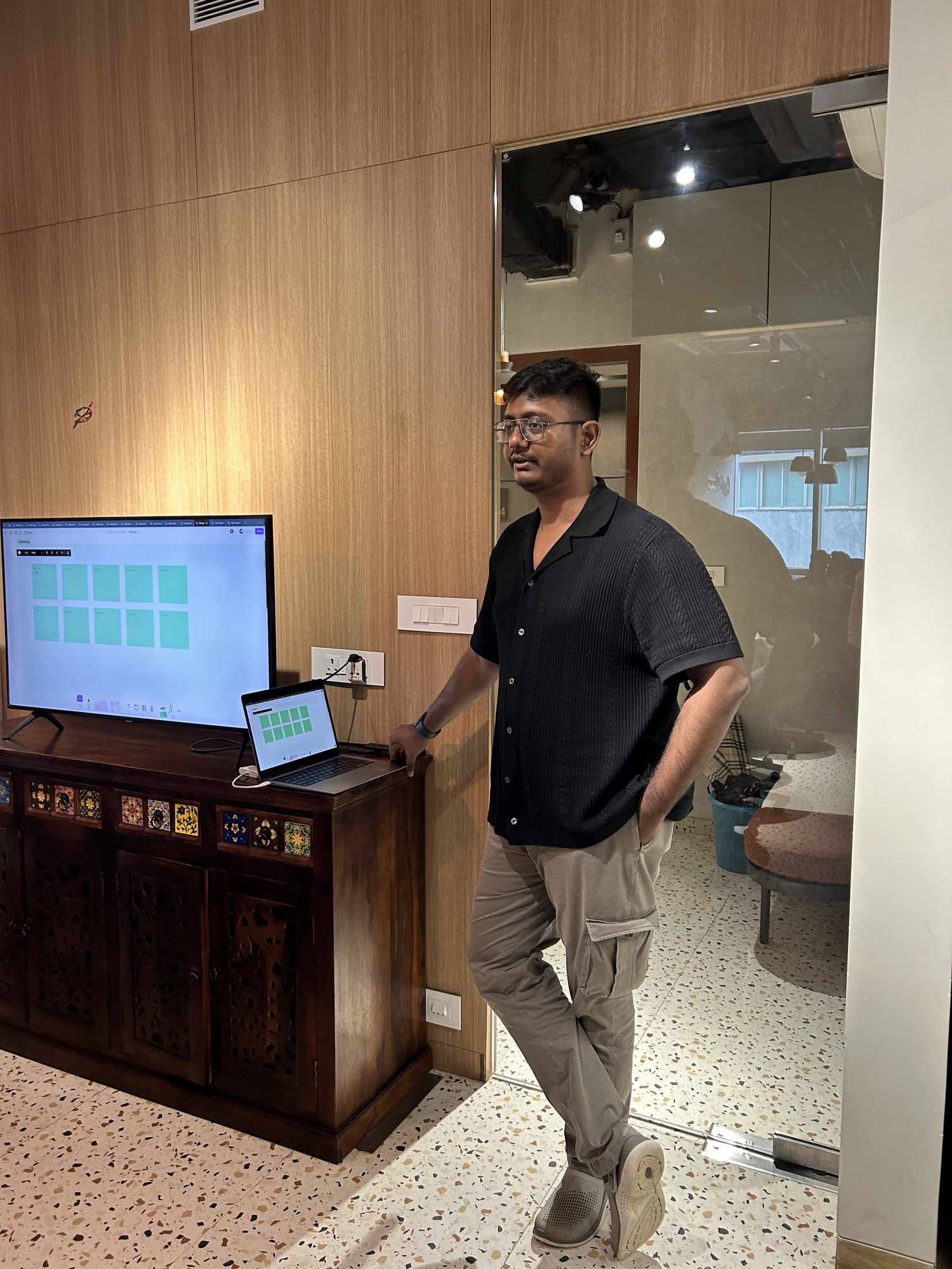 Kushal brainstorming with the team