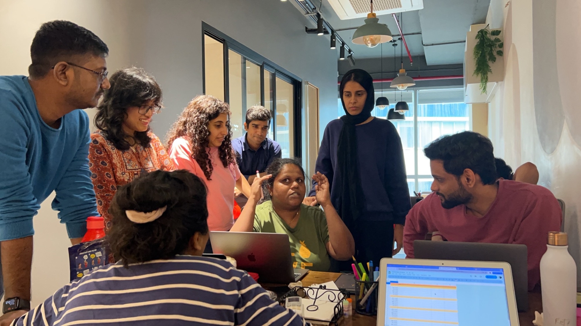 Collaborating around a laptop