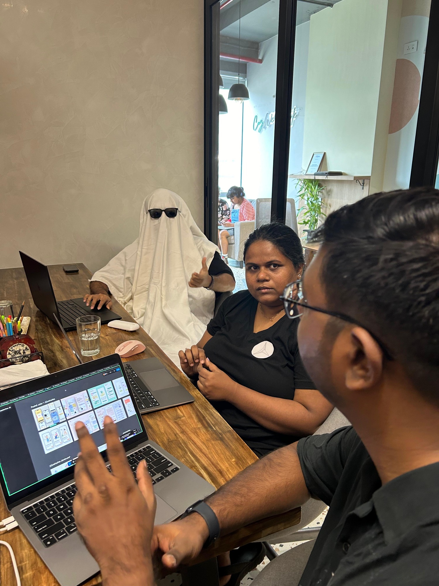 A working session with colleagues