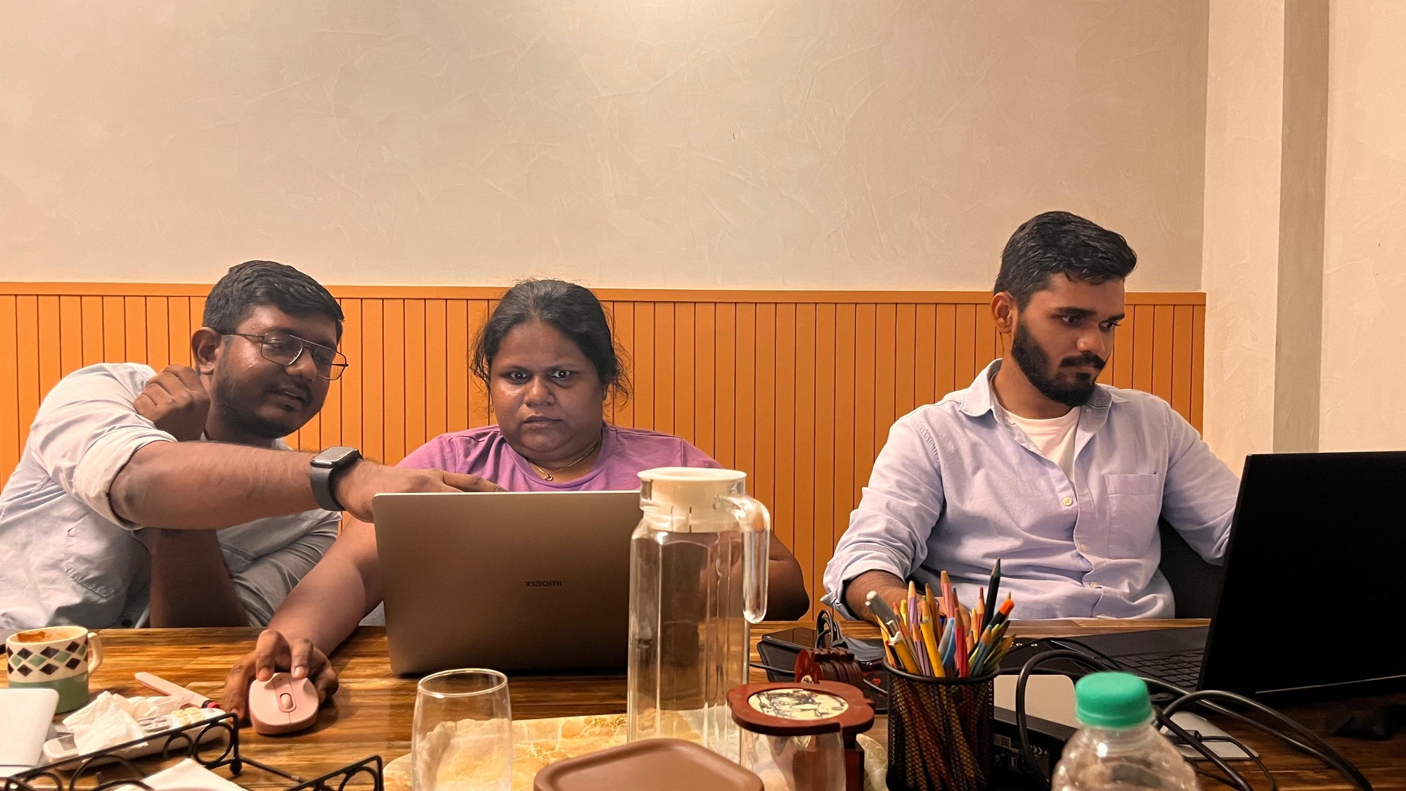 An informal team discussion